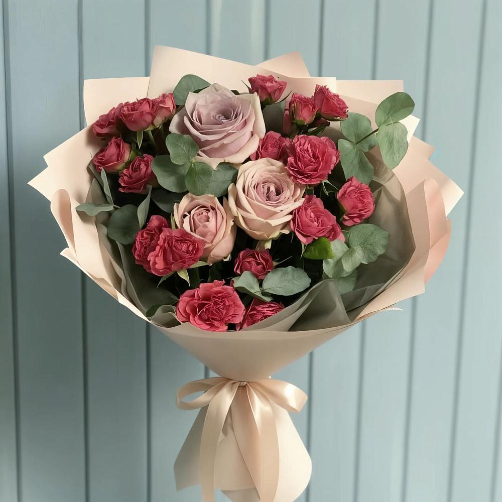 Букет цветов из: Гвоздики и Розы в Полбино