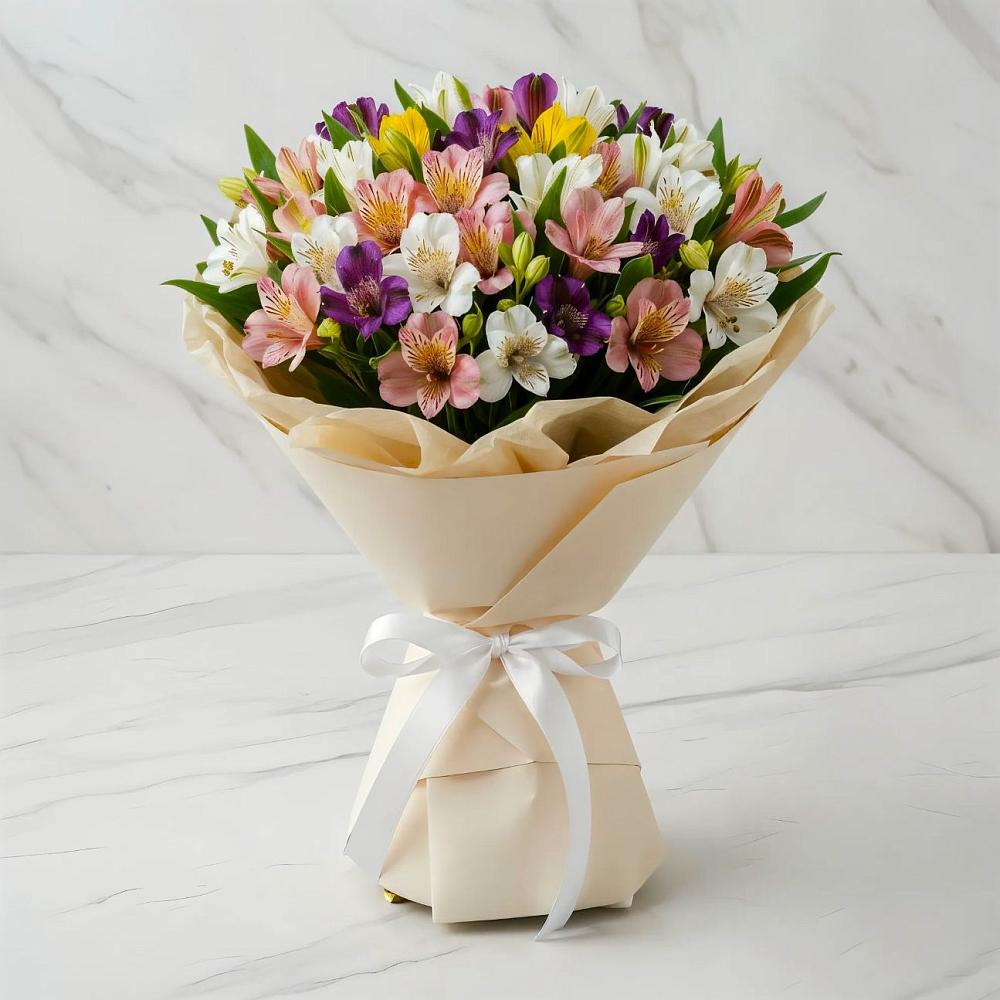 Букет цветов из: Альстромерии в Полбино