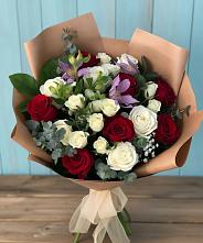 Букет цветов из:  Розы и Альстромерии в Полбино