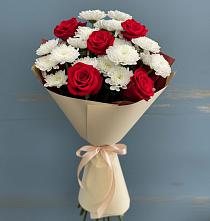 Букет цветов из:  Розы и Хризантемы #REPLACE_PRED# Полбино
