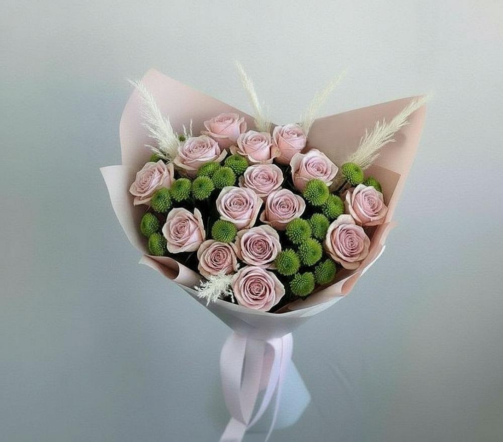 Букет цветов из: Розы и Хризантемы в Полбино