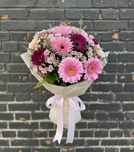 Букет цветов из:  Герберы и Хризантемы в Полбино
