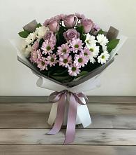 Букет цветов из:  Хризантемы и Розы в Полбино