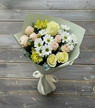 Букет цветов из:  Альстромерии, Розы и Хризантемы в Полбино