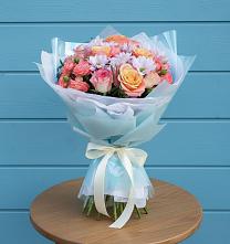Букет цветов из:  Хризантемы и Розы в Полбино