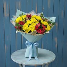 Букет цветов из:  Альстромерии и Хризантемы в Полбино
