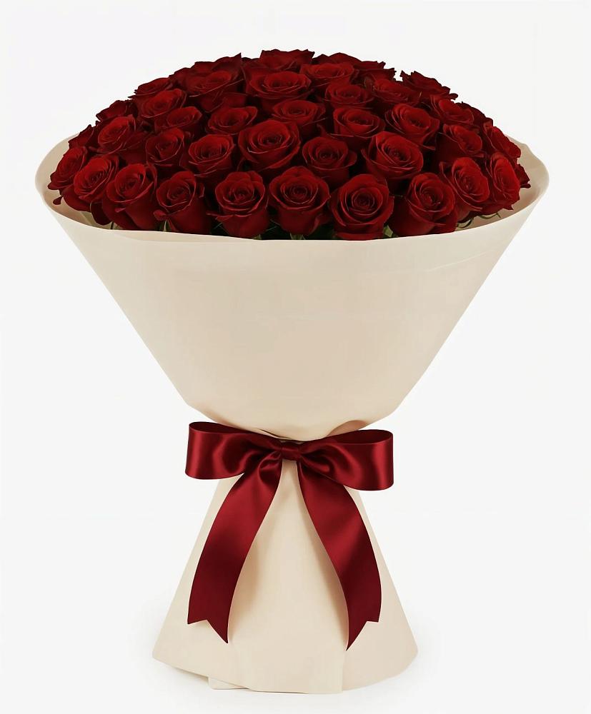 Букет 101 Бордовая роза Блэк Бакарра в Полбино