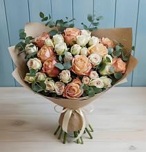 Букет цветов из:  Альстромерии и Розы в Полбино