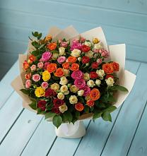 Букет Микс из разноцветных кустовых роз #REPLACE_PRED# Полбино